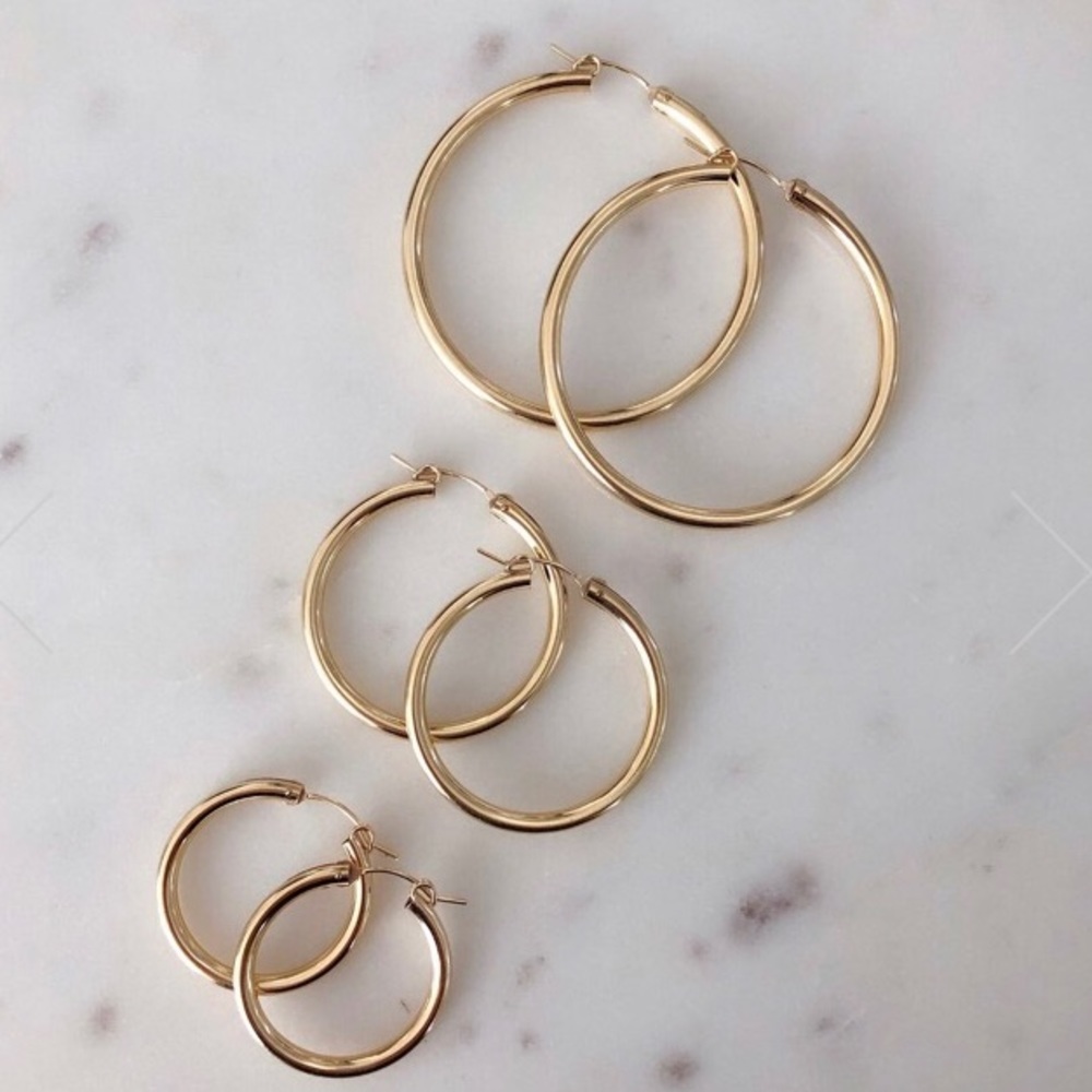 (sold)14k Gold Filled Extra Large Hoops Earrings